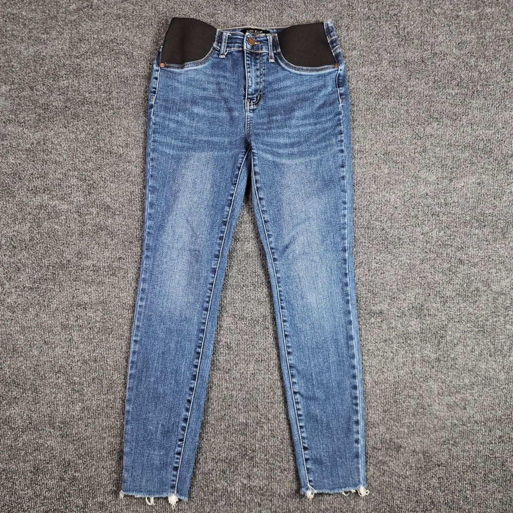 Judy Blue Maternity‎ Skinny Fit Jeans Women's 5/ 27 Dark Wash Raw Hem